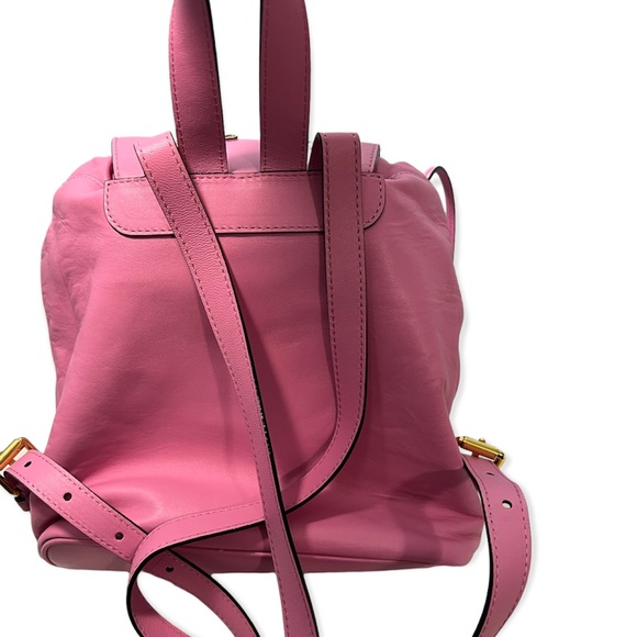 MOSCHINO Couture Pink Rare Find Badges Leather Backpack - Picture 15 of 17